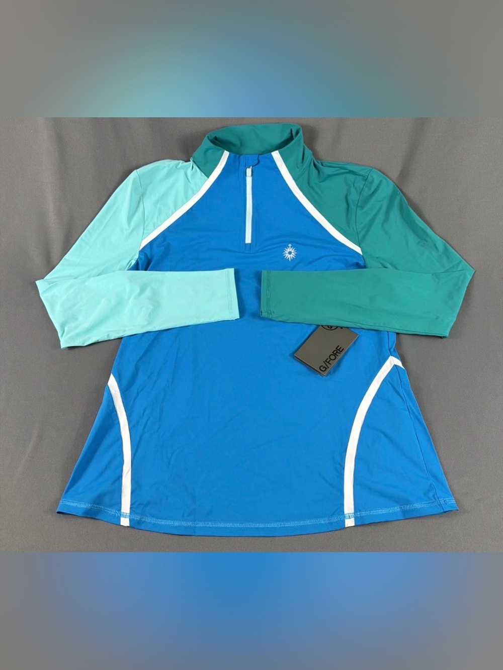 G/FORE G4 Womens Golf Pullover Chest Logo Colorblock Large Multicolor MSRP $155